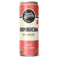 Liquid Remedy Kombucha, Peach, 12 Ounce