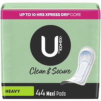 U By Kotex Feminine Pads, Heavy Absorbency, Unscented, 44 Each