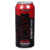 C4 Ultimate Energy Energy Drink, Perfomance, Zero Sugar, Fruit Punch, 16 Fluid ounce