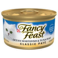 Fancy Feast Cat Food, Gourmet, Ocean Whitefish & Tuna Feast, Classic Pate, 3 Ounce