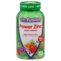 Vitafusion Gummy Vitamins, Power Zinc, Strawberry Tangerine Flavor, 90 Each