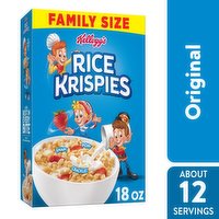 Rice Krispies Breakfast Cereal, Original, Family Size, 18 Ounce