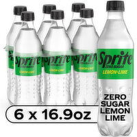 Sprite Sugar Lemon Lime Diet Soda Pop Soft Drinks, 6 Each
