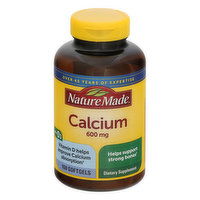 Nature Made Calcium, with D3, 600 mg, Softgels, 100 Each