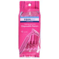 Equaline Disposable Razors, Twin Blade Plus, 12 Each