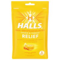 Halls Cough & Throat Relief, Honey Lemon Flavor, 30 Each