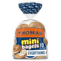 Thomas' Everything Pre-sliced Mini Bagels, 10  count, 15 oz, 10 Each