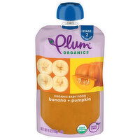 Plum Organics Stage 2 Organic Baby Food Banana + Pumpkin 4oz Pouch, 4 Ounce