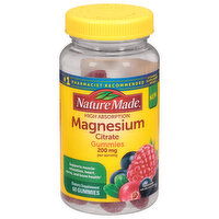 Nature Made Magnesium Citrate, High Absorption, 200 mg, Gummies, Mixed Berry, 60 Each