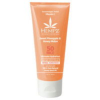 Hempz Sunscreen, Herbal, Broad Spectrum, SPF 50, Sweet Pineapple & Honey Melon, Ultimate Hydration, 3 Fluid ounce