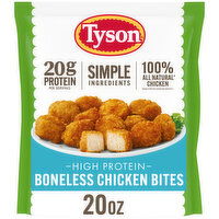Tyson Lightly Breaded Frozen Boneless Chicken Bites, 20 oz Bag, 20 Ounce