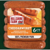 Hillshire Farm Cheddarwurst Smoked Sausage Links, 6 Count, 13.5 Ounce