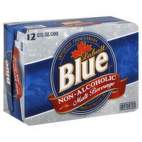 Labatt Blue Malt Beverage, Non-Alcoholic, 12 Each