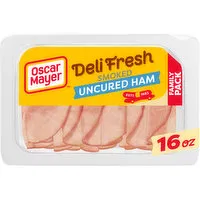 Oscar Mayer Smoked Uncured Ham Sliced Lunch Meat Family Size, 16 Ounce