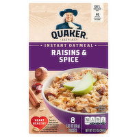 Quaker Instant Oatmeal, Raisins & Spice, 8 Each