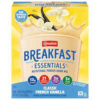 Carnation Breakfast Essentials Nutritional Powder Drink Mix, Classic French Vanilla, 10 Each