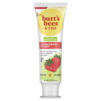 Burts Bees Kids Toothpaste, Natural Flavor, with Fluoride, Strawberry Splash, 4.7 Ounce