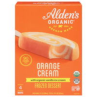 Alden's Organic Frozen Dessert Bar, Orange Cream, 4 Each