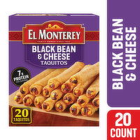 El Monterey Taquitos, Black Bean & Cheese, 20 Each