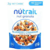NuTrail Nut Granola, No Sugar Added, Blueberry Cinnamon, Sweet & Crunchy, 8 Ounce
