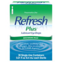 Refresh Plus Lubricant Eye Drops, Moisturizing Relief, 30 Each