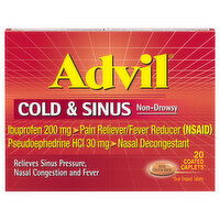 Advil Cold & Sinus, Non-Drowsy, Coated Caplets, 20 Each