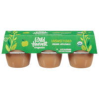 Wild Harvest Applesauce, Organic, Unsweetened, 6 Each