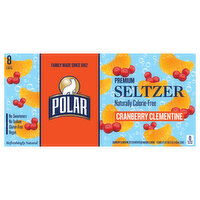 Polar Seltzer, Cranberry Clementine, Premium, 8 Each
