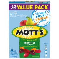 Mott's Fruit Flavored Snacks, Assorted Fruit, Value Pack, 22 Each