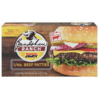 Bradshaw Ranch Beef Patties, 1/4 Pound, Thick N Juicy, 8 Each