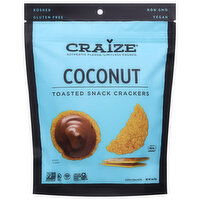 Craize Snack Crackers, Toasted, Coconut, 4 Ounce