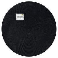 Ritz Placemat, Round Woven, Black, 15 Inch Round, 1 Each