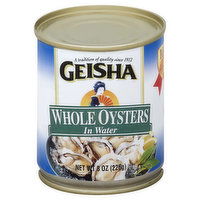 Geisha Oysters, in Water, Whole, 8 Ounce