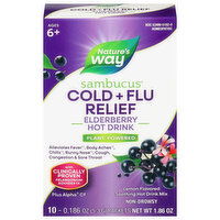 Nature's Way Ages 6+ Sambucus Elderberry Hot Drink Mix Lemon Flavored Cold + Flu Relief, 10 Each