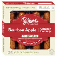 Gilbert's Chicken Sausage, Bourbon Apple, 10 Ounce