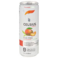 Celsius Live Fit Energy Drink, Peach Mango Green Tea, Non-Carbonated, 12 Fluid ounce