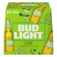 Bud Light Beer, Lager, Premium Light, Lime, 12 Each