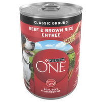 Purina One Classic Ground Adult Beef & Brown Rice Entree Dog Food, 13 Ounce