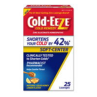 Cold-Eeze Cold Remedy, Natural Liquid Honey Lemon Flavor, Soft-Center, Lozenges, 25 Each