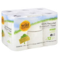 Wild Harvest Bathroom Tissue, 100% Recycled, Two-Ply, 12 Each