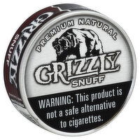 Grizzly Snuff, Moist, Premium Natural, 1.2 Ounce
