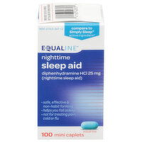 Equaline Sleep Aid, Nighttime, 25 mg, Mini Caplets, 100 Each