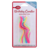 Betty Crocker Birthday Candles, Neon Crazy Curl, 3.25 Inch, 12 Each