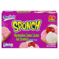 Marinela Sponch Marshmallow Cookies, Coconut and Strawberry, 4 Packs, 4 Each