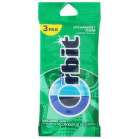 Orbit Gum, Sugarfree, Spearmint, 3 Pak, 3 Each