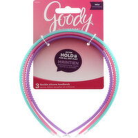 Goody SlideProof Headbands, Silicone, Flexible, 3 Each