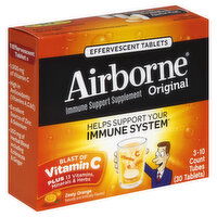 Airborne Immune Support Supplement, Original, Effervescent Tablets, Zesty Orange, 3 Each