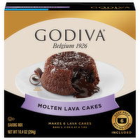 Godiva Baking Mix, Molten Lava Cakes, 10.4 Ounce