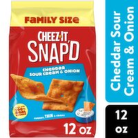 Cheez-It Snap'd Cheese Cracker Chips, Cheddar Sour Cream Onion, Family Size, 12 Ounce