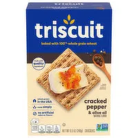 TRISCUIT Cracked Pepper & Olive Oil Whole Grain Wheat Crackers, 8.5 Ounce